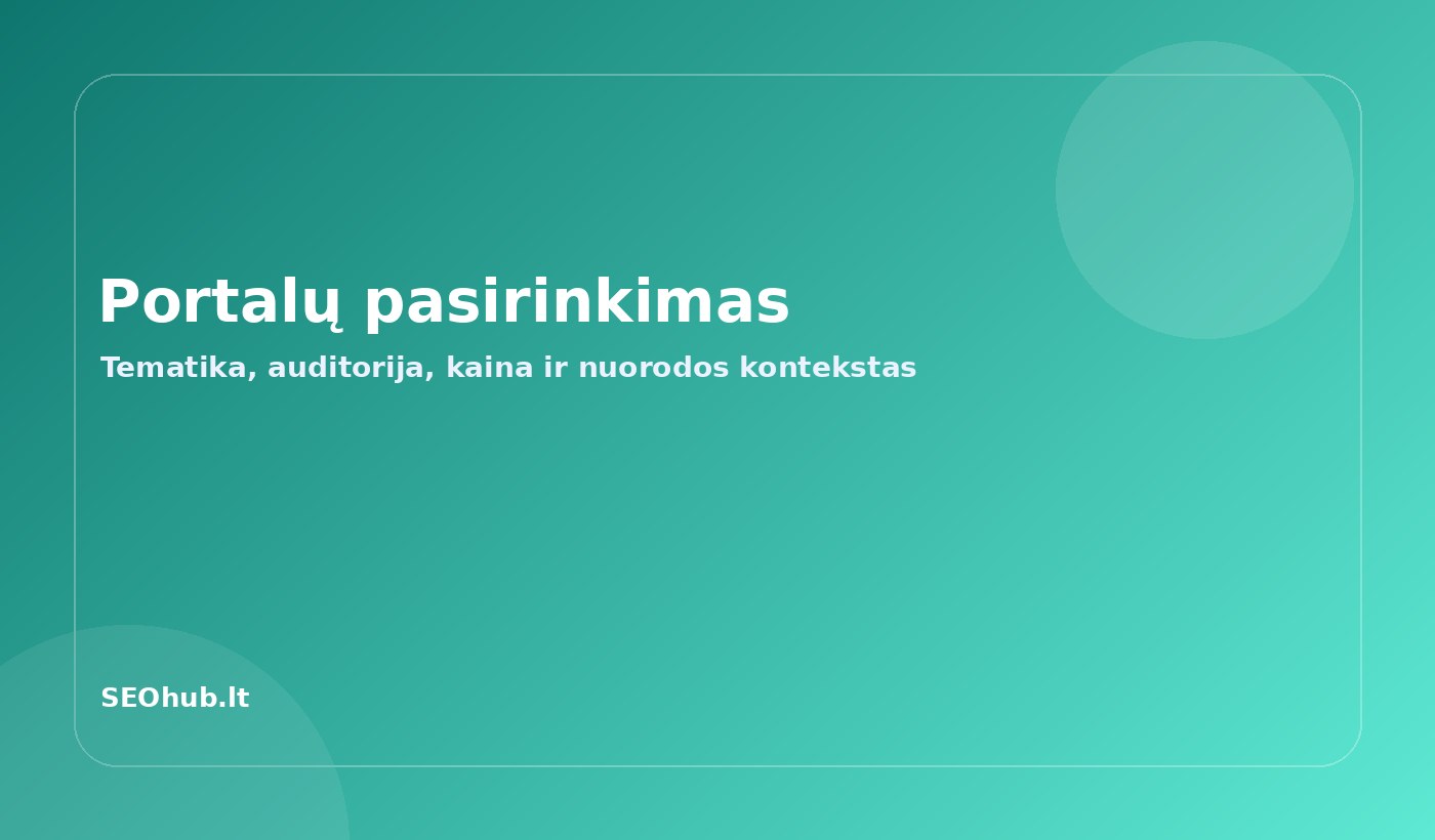 Straipsnių talpinimas - portalo pasirinkimo kriterijai